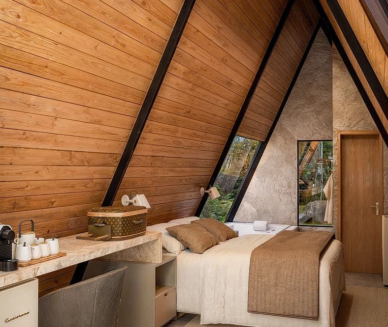 The Ember Chalet interior living view