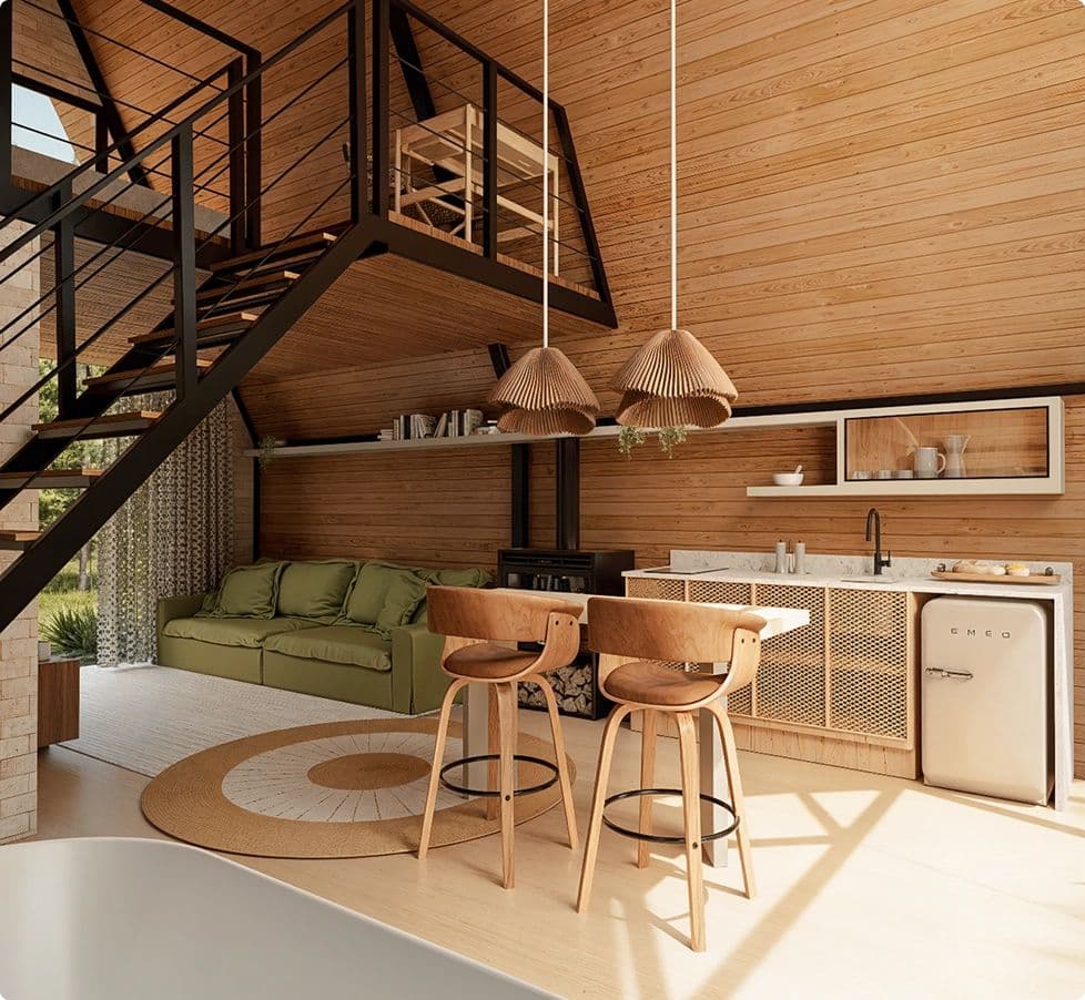 The Vertex Chalet interior